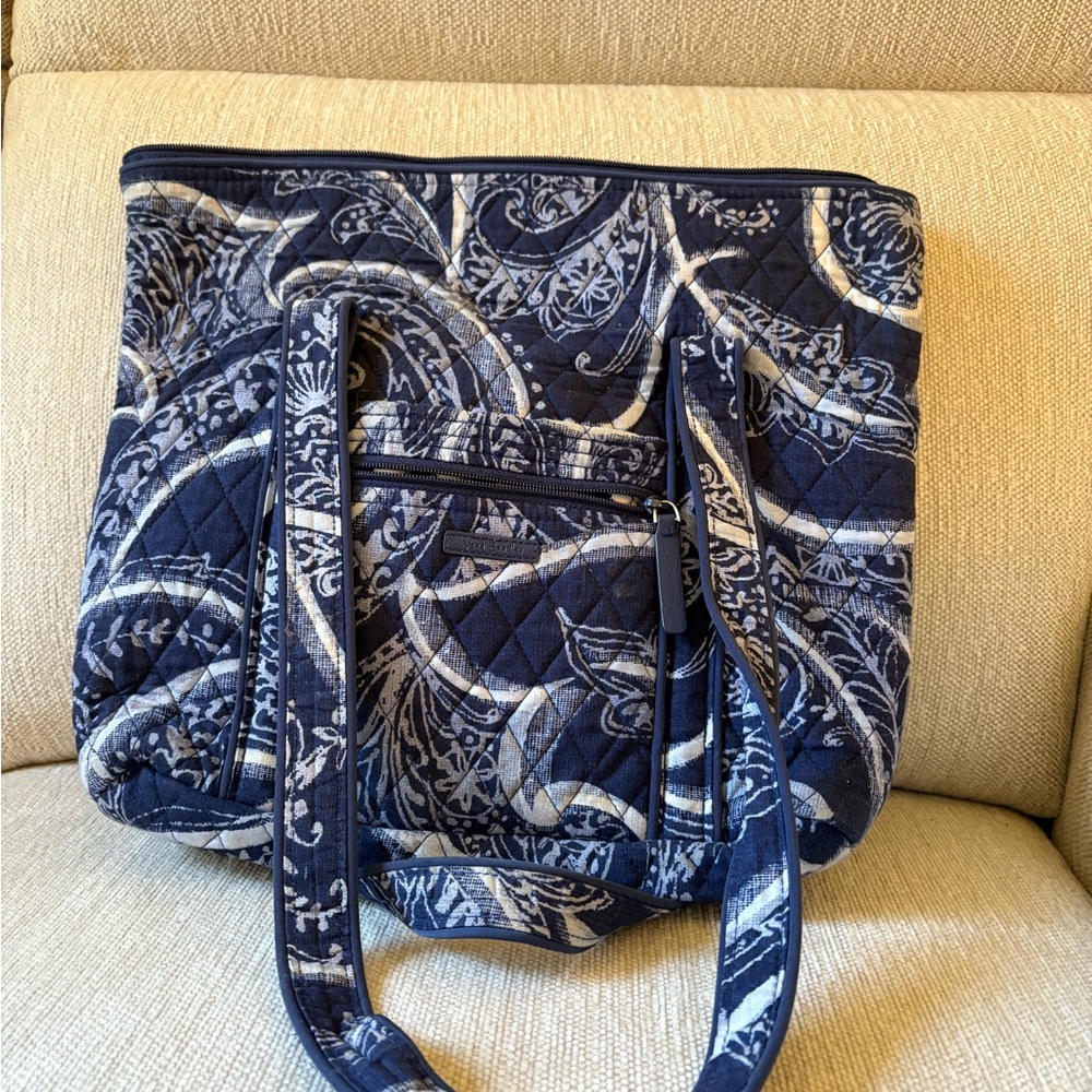 Vera Bradley Navy and White Paisley Tote